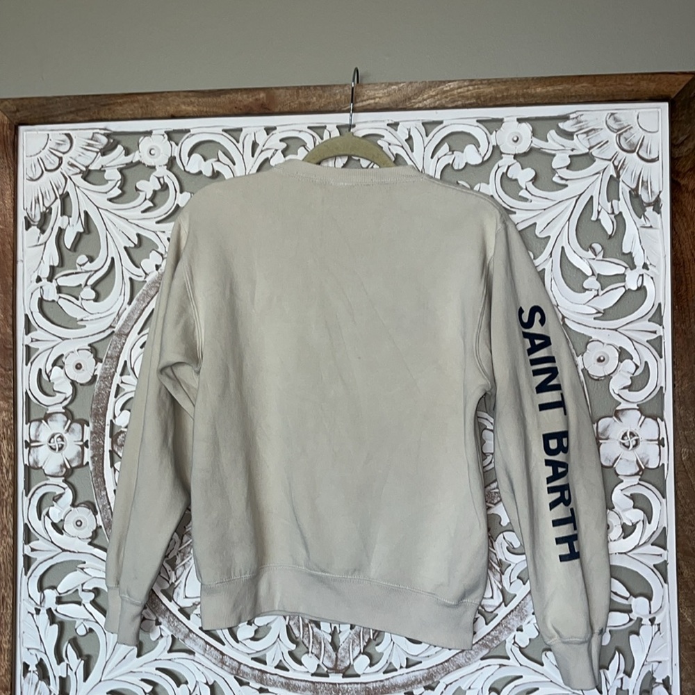 Brandy Melville John Galt Saint Barth Sweatshirt Cream Women’s One Size sz S - Picture 6 of 7